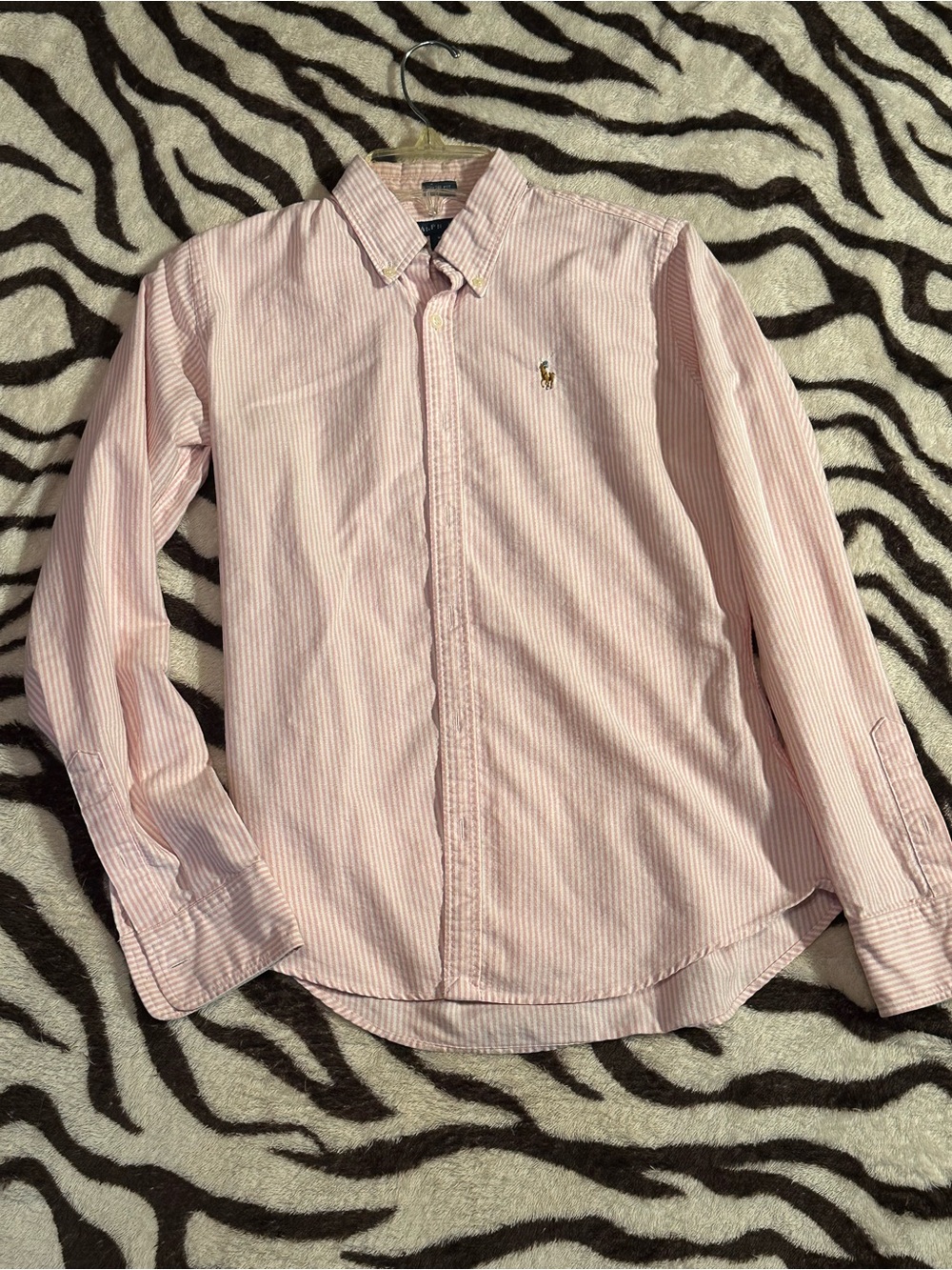 Polo by Ralph Lauren Pink & White Striped Button-Down Shirt